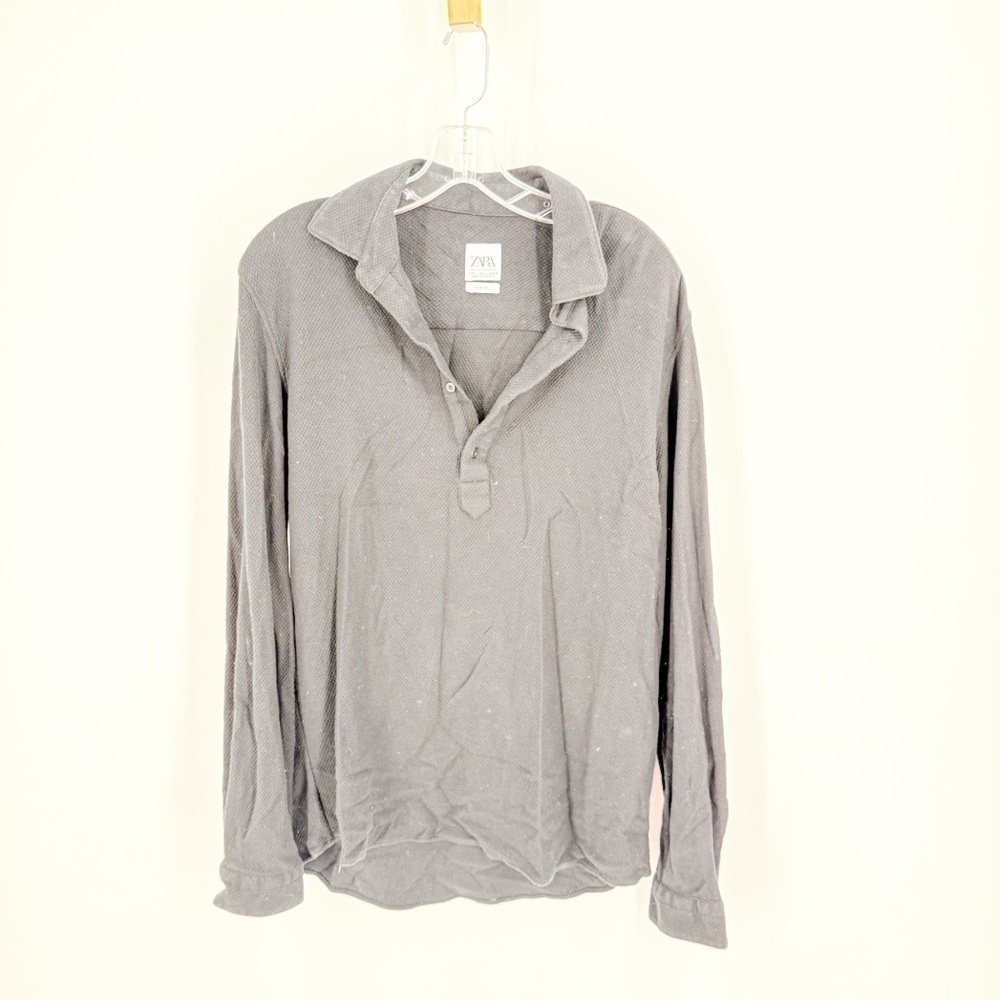 Zara Women's Casual Gray Button Down Shirt